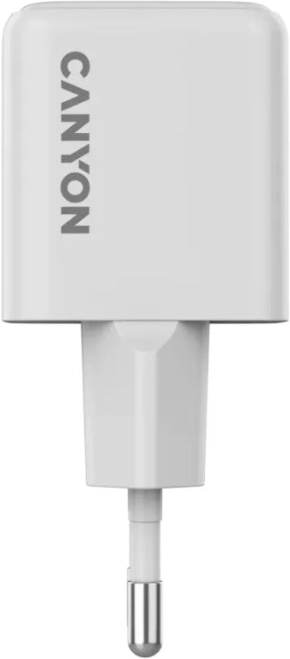 Фото - Мережевий зарядний пристрій Canyon CU20AC GaN 20W 1xPD 1xQC White (CNS-CUW20AC)