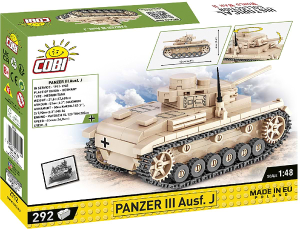 Фото - Пластиковий конструктор Cobi Друга Світова Війна Танк Panzer III 292 деталей (COBI-2712)