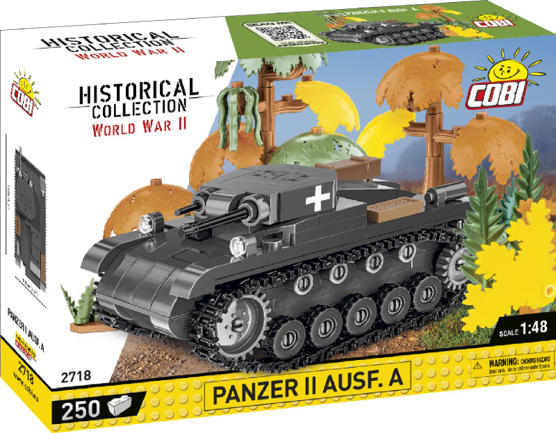 Пластиковий конструктор Cobi Друга Світова Війна Танк Panzer II 250 деталей (COBI-2718)