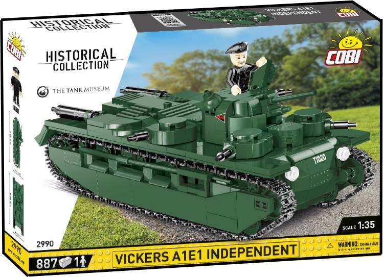 Пластиковий конструктор Cobi Перша Світова Війна Танк Віккерс A1E1 Незалежний 886 деталей (COBI-2990)