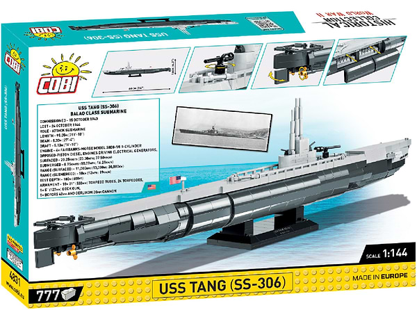 Фото - Пластиковый конструктор Cobi Подлодка Танг SS-306 777 деталей (COBI-4831)