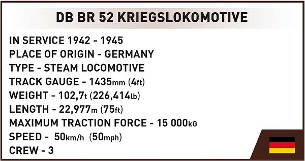 Фото - Пластиковий конструктор Cobi Локомотив Kriegslokomotive Class 52 1:35 2476 деталей (COBI-6281)