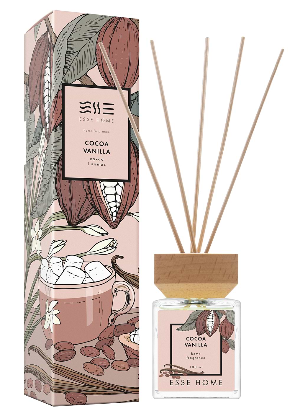 Аромадиффузор Esse Home Какао и Ваниль 100 мл (HOME-CV) - Фото 1
