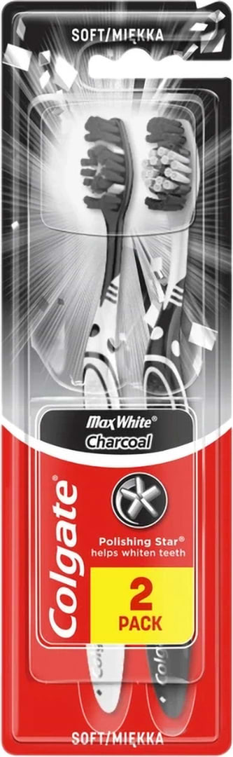Зубна щітка Colgate Макс Блиск з деревним вугіллям 1+1 (8718951382602)