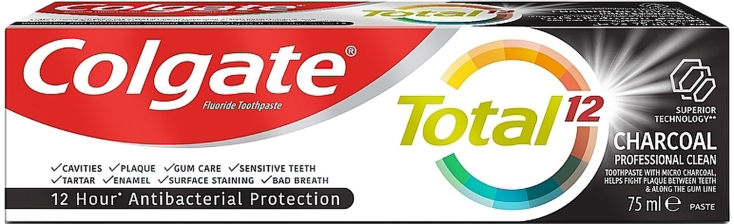 Зубна паста Colgate Total 12 Деревне вугілля 75 мл - Фото 1