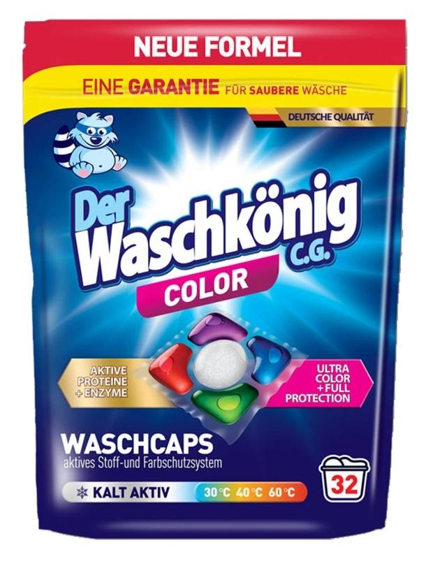 Капсули для прання Waschkonig COLOR 5в1 32 шт (4260418935615) - Фото 1