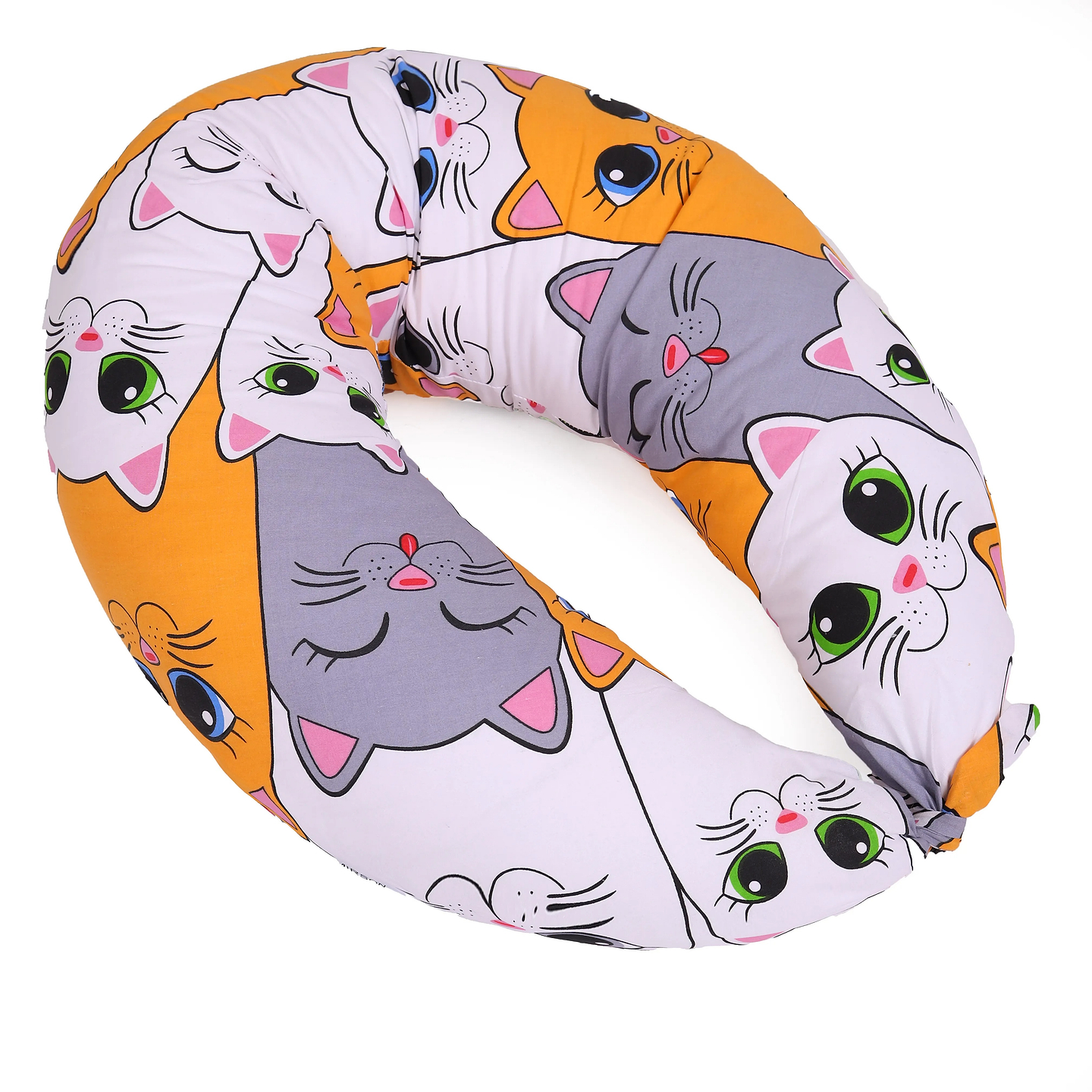 Подушка для годування MirSon №5027 Color Line 17-0636 Кіт батон Помаранчевий 30х170 (2200010969887)