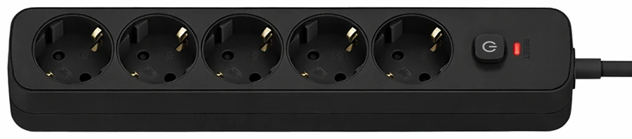 Мережевий фільтр Colorway 10A/2500W (CCA-3G1MM) 5 р/5M Black (CW-PSEA1055BK)