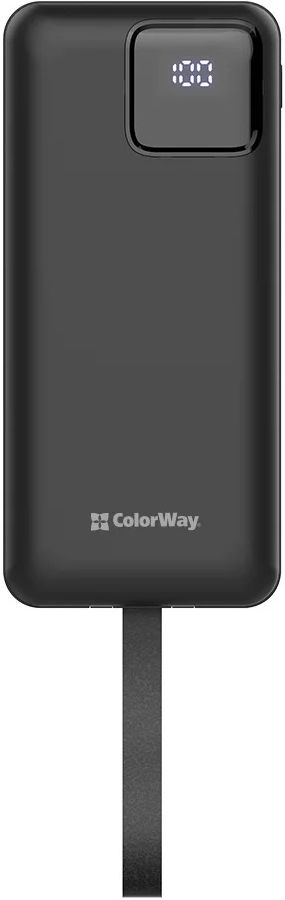 Батарея мобільна Colorway 30 000 mAh EnergyHub USB QC4.0 + USB-C PD22.5W Black (CW-PB300LP05BK)