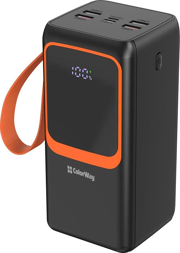 Батарея мобільна Colorway 50 000 mAh PowerView USB QC4.0 + USB-C PD22.5W Black (CW-PB500LP02BK)