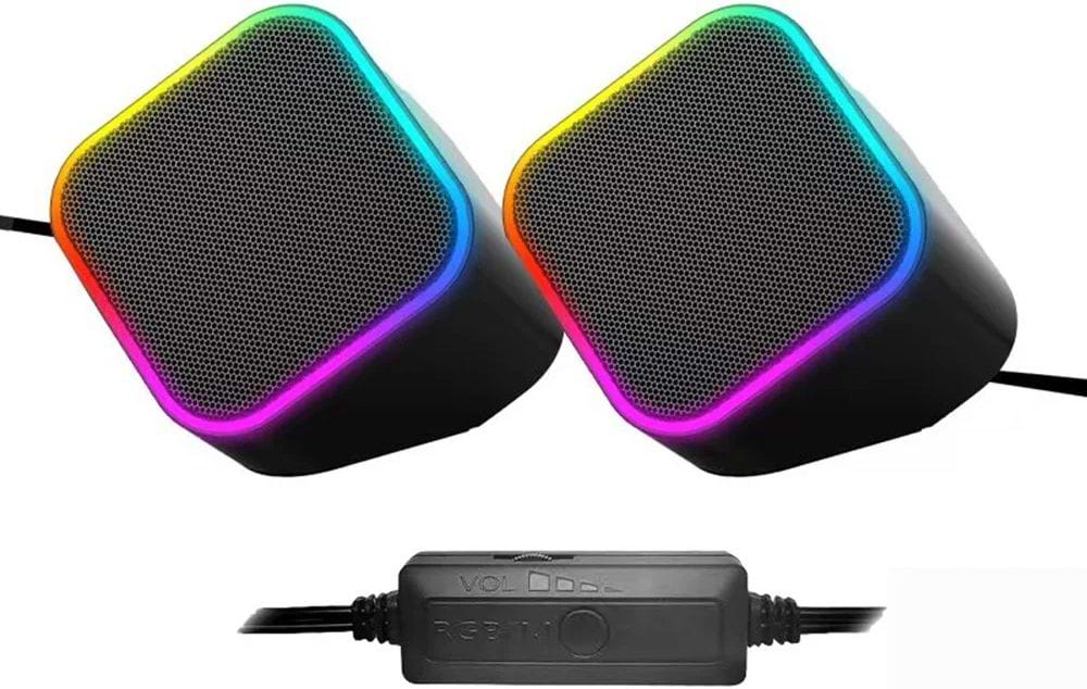 Комп'ютерна акустика компактна 2.0 Colorway Cubix 2.0 RGB USB Black (CW-SPU05BK)