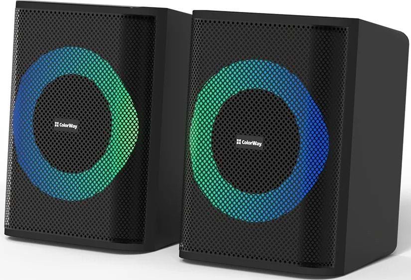 Комп'ютерна акустика компактна 2.0 Colorway PulseRing 2.0 RGB USB Black (CW-SPU04BK)