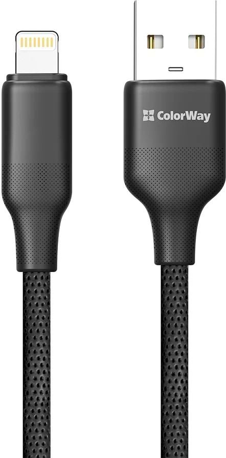 Кабель Colorway USB - Apple Lightning 3А 2м Black (CW-CBUL102-BK)