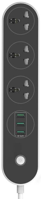 Сетевой фильтр Colorway 3 розетки/3USB Black 1.8M