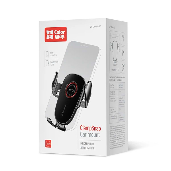 Фото - Автотримач Colorway ClampSnap Holder Black (CW-CHMH19-BK)