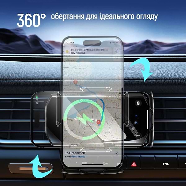 Фото - Автотримач з бездротовою зарядкою Colorway FlameGrip 15W Black (CW-CHAW070Q-BK)