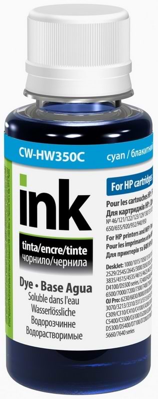 Чернила для заправки картриджа Colorway HP 121/129 (Cyan) (CW-HW350C01) 100мл