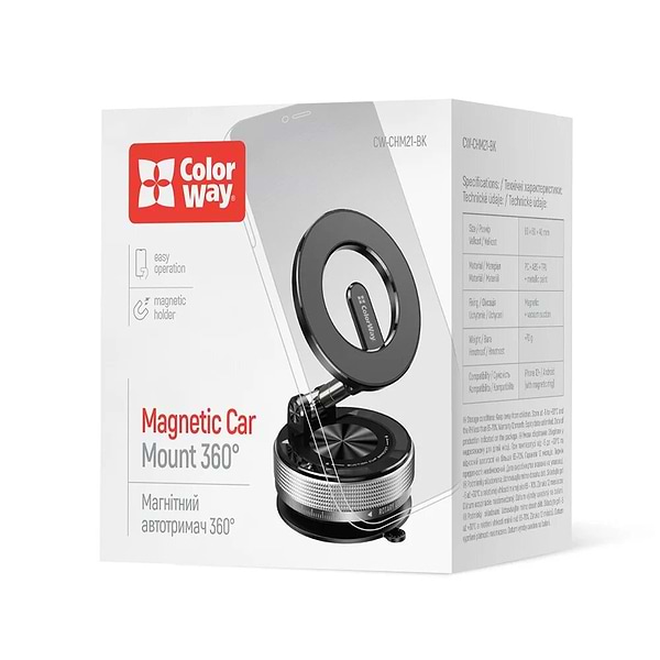 Фото - Автодержатель Colorway MagSafe 360° Black (CW-CHM21-BK)