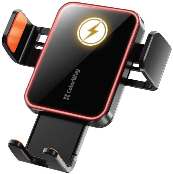 Автотримач з бездротовою зарядкою Colorway Ultra-mini 15W Black (CW-CHAW069Q-BK)