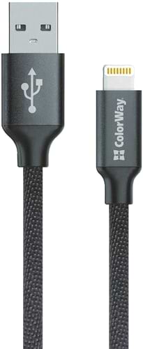 Кабель синхронізації даних Colorway USB-Lihgtning 2m Black (CW-CBUL007-BK) - Фото 1