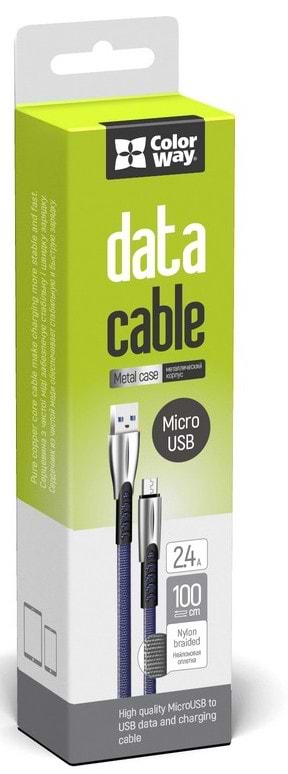 Фото - Кабель синхронизации данных Colorway USB-microUSB 1m Blue (CW-CBUM011-BL)
