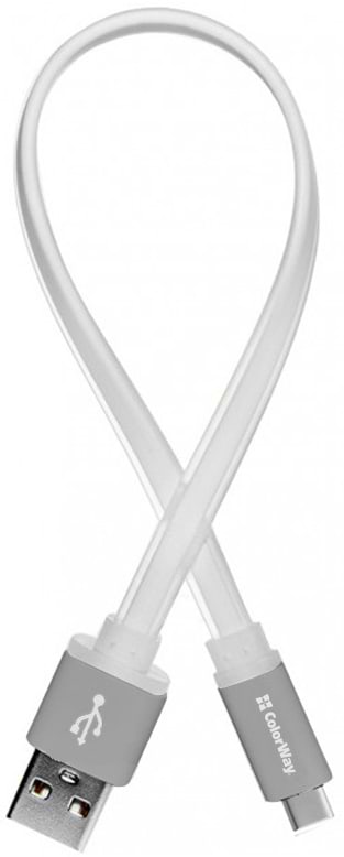 Кабель синхронізації даних Colorway USB-USB Type-C 0.25m White (CW-CBUC001-WH) - Фото 1