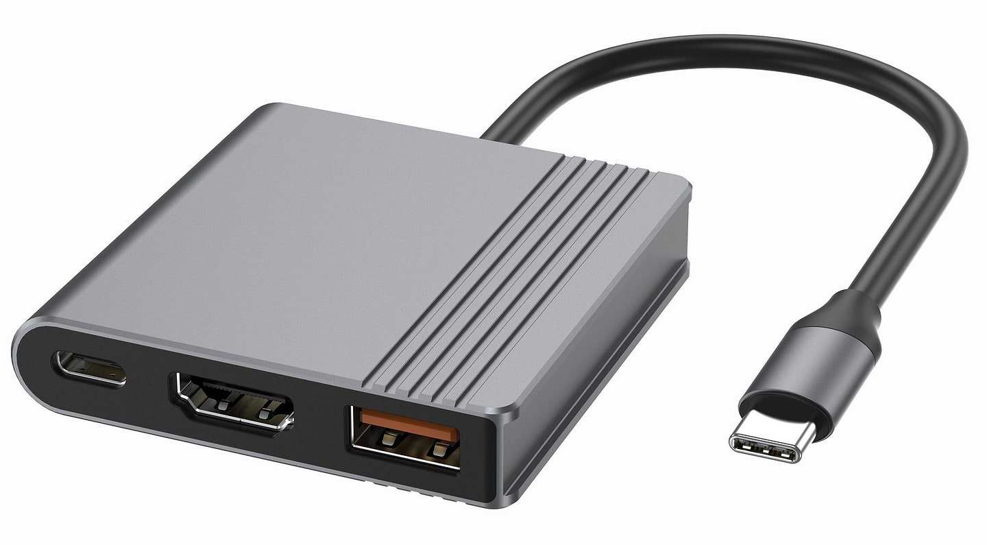 Хаб USB Cablexpert USB-C 3в1 Silver (A-CM-COMBO3-05)