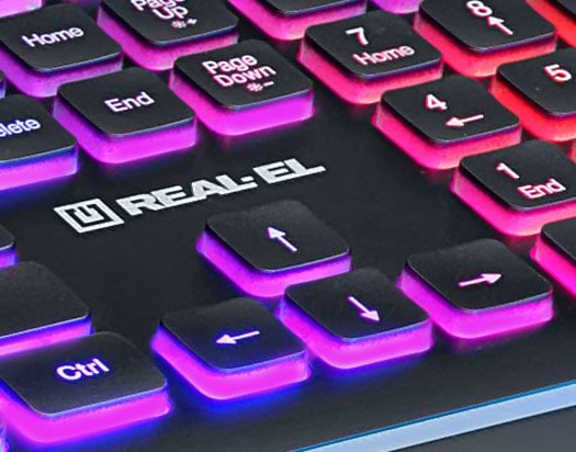 Фото - Клавіатура дротова ігрова REAL-EL Comfort 8000 Backlit Black USB