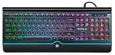 Клавіатура дротова ігрова REAL-EL Comfort 8000 Backlit Black USB - Фото 1