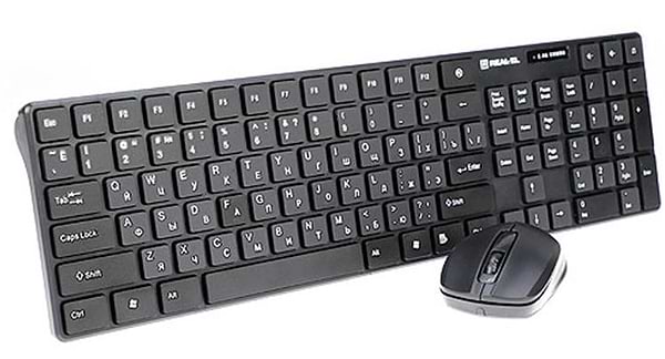 Фото - Клавіатура + миша бездротова REAL-EL Comfort 9010 Kit Black USB