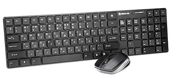 Фото - Клавіатура + миша бездротова REAL-EL Comfort 9010 Kit Black USB