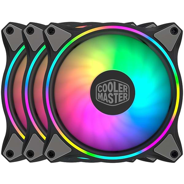 Фото - Корпусний вентилятор Cooler Master набор MasterFan MF120 Halo 3in1 ARGB Sync+Wired ARGB Controller (MFL-B2DN-183PA-R1)