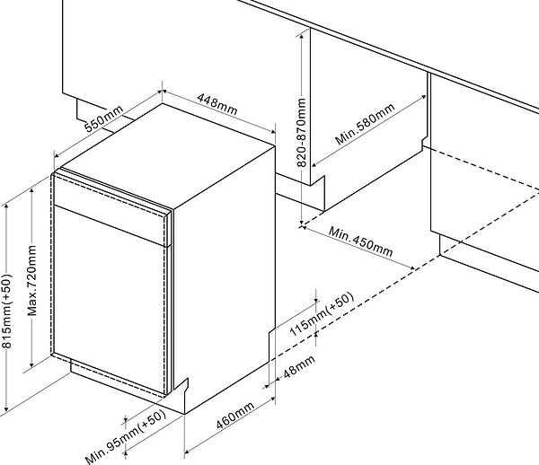 Фото - Посудомоечная машина встраиваемая Brandt VS1010J