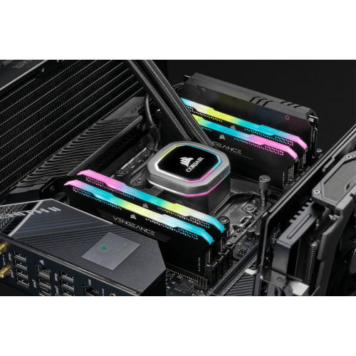 Фото - Память DDR Corsair DDR4 2x8GB/3200 Vengeance RGB Pro SL Black (CMH16GX4M2Z3200C16)