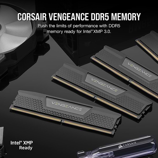 Фото - Память DDR Corsair DDR5 2x32GB/5200 Vengeance Black (CMK64GX5M2B5200C40)