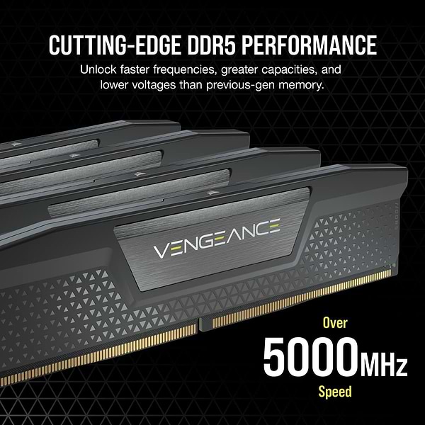Фото - Память DDR Corsair DDR5 2x32GB/5200 Vengeance Black (CMK64GX5M2B5200C40)
