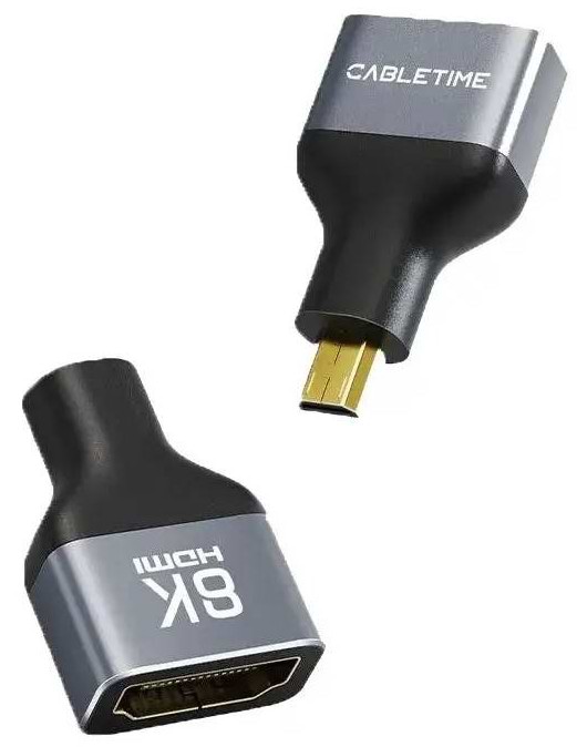Перехідник HDMI Cabletime micro HDMI - HDMI (F/M) 0.1 м (CP46G)