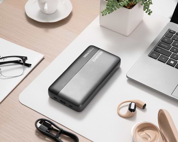 Фото - Батарея мобільна Canyon OnPower 240 PB-240 25000mAh PD140W Display Dark Grey (CNS-CPB240)