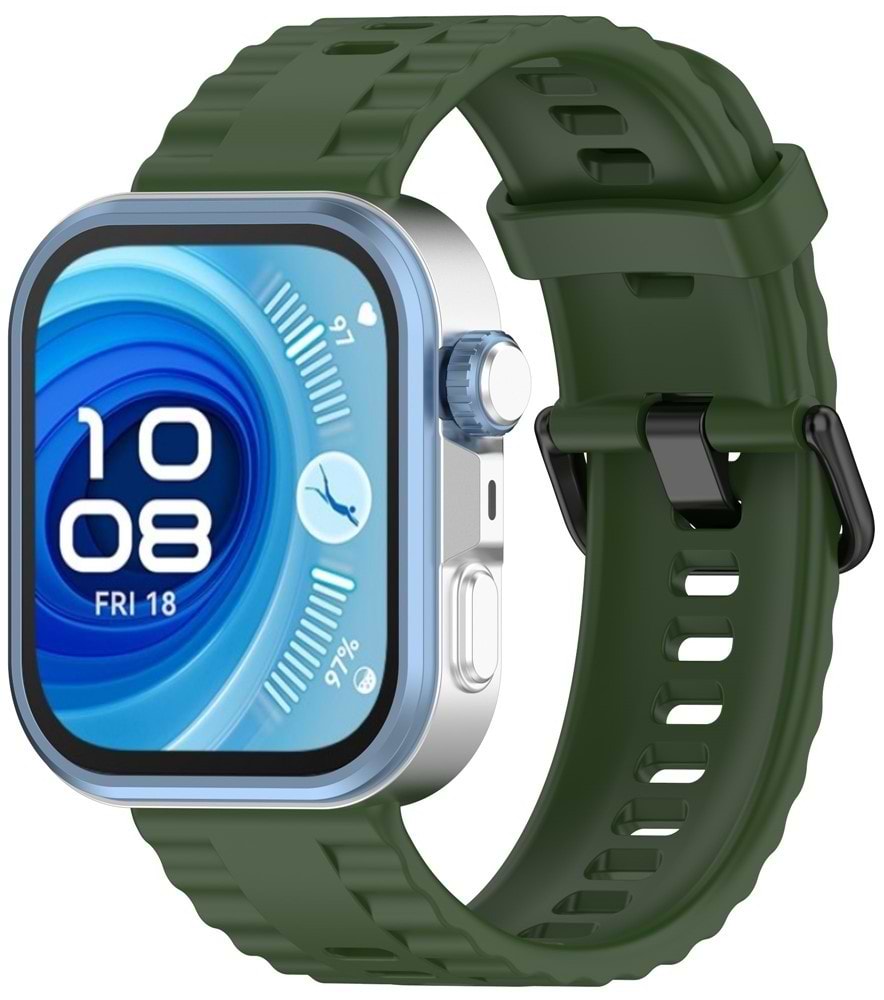 Ремешок для смарт-часов BeCover Ribbed Tape for Huawei Watch Fit 3 / Fit 4 / Fit 4 Pro Army Green (714110)