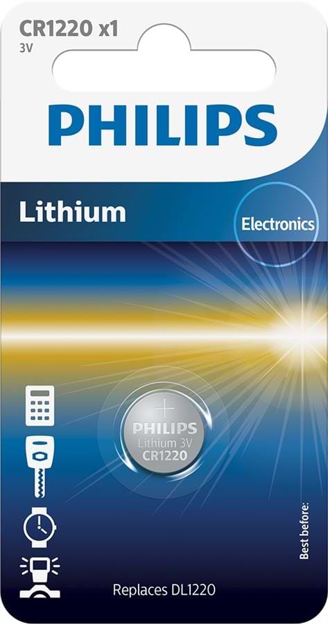 Фото - Батарейка Philips Lithium CR 1220 BLI 1 (CR1220/00B)