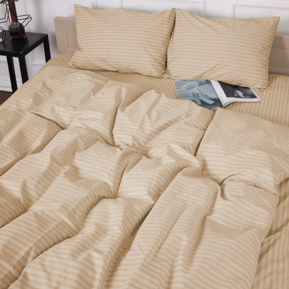 Комплект постельного белья MirSon 160 x 220 17-0602 Stripe Creamy Бязь (2200008050153)