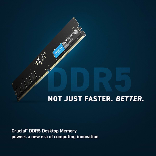Фото - Память DDR Crucial Micron 16GB DDR5-4800 (CT2K8G48C40U5)