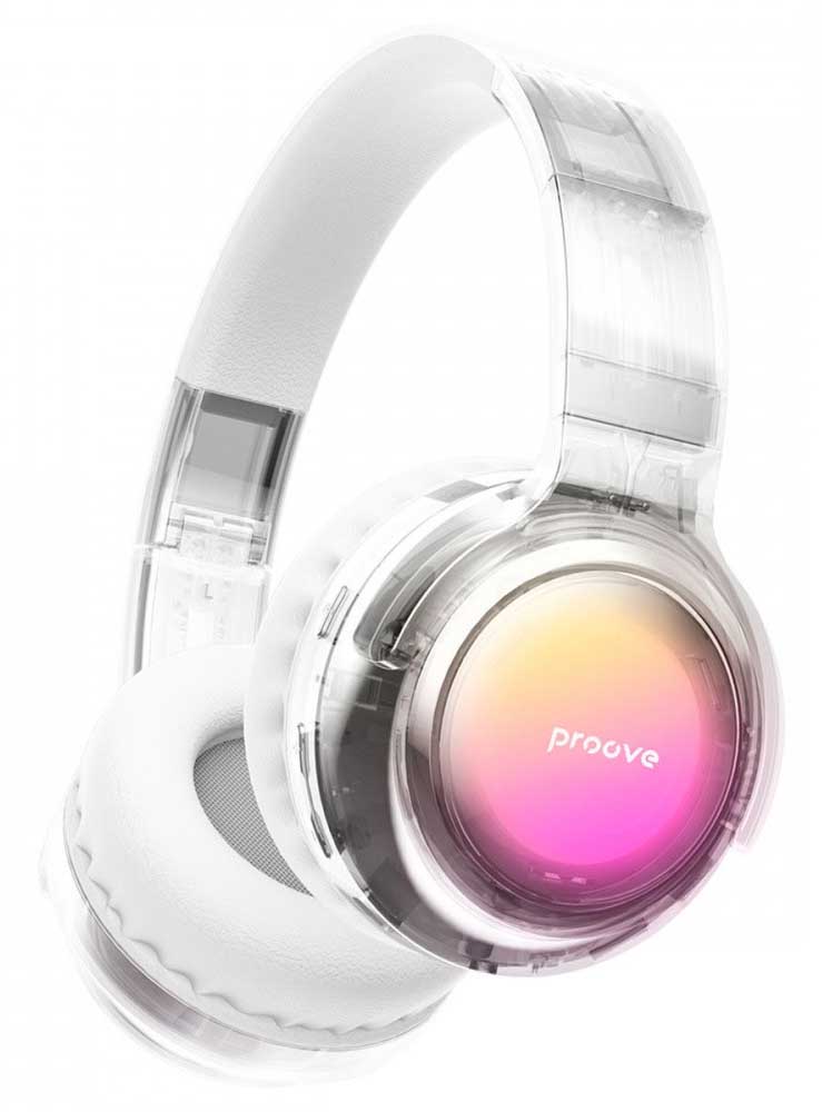 Наушники накладные беспроводные Proove Crystal Galaxy transparent White (HPCG00010002)