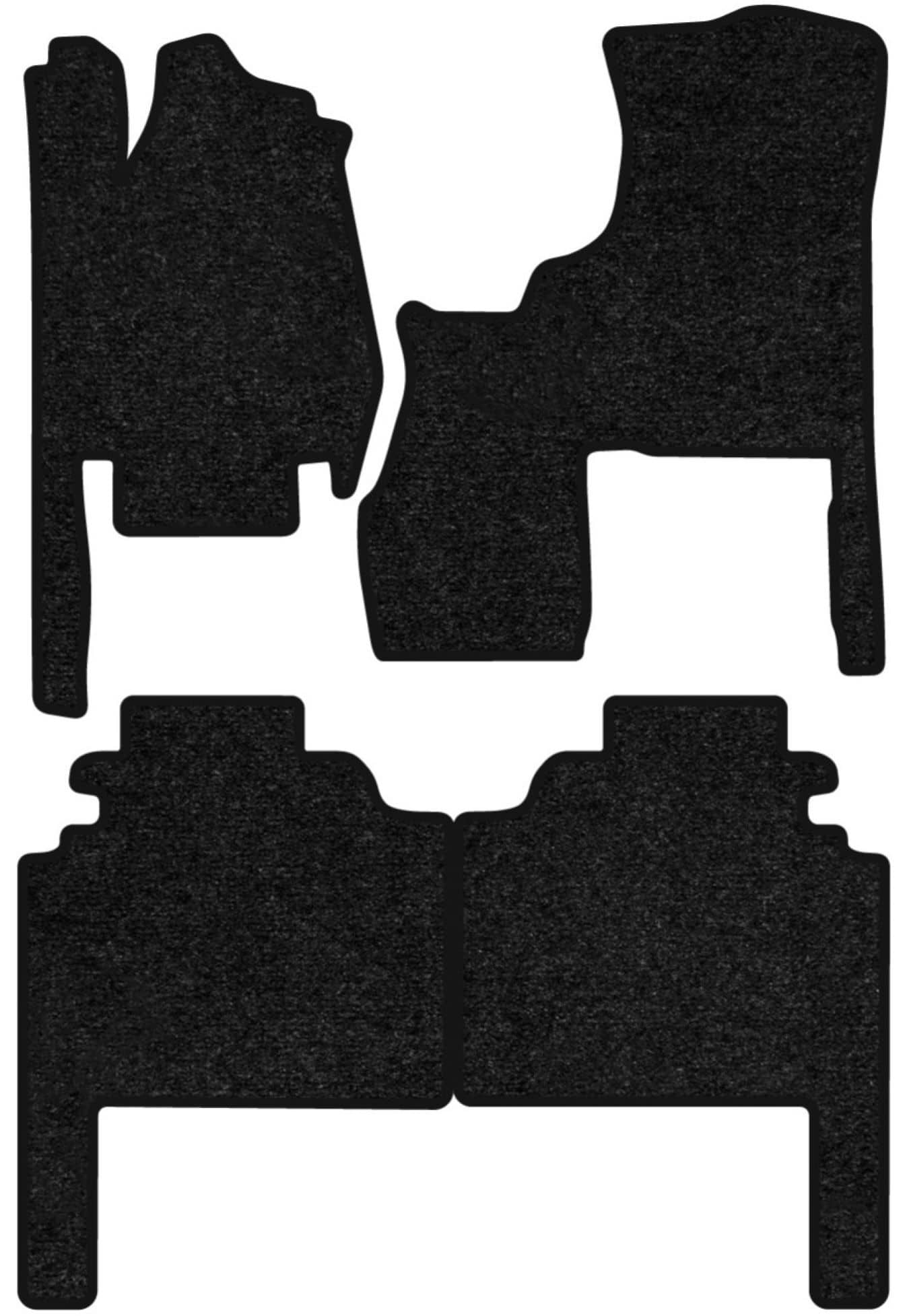 Коврики ворсовые в салон авто EVAtech Standard для Chrysler Grand Voyager (without armrest) (hiding seats) AT 7 seats 2001-2007 4 поколение Minivan EU черный кант CS42823PC4VEB