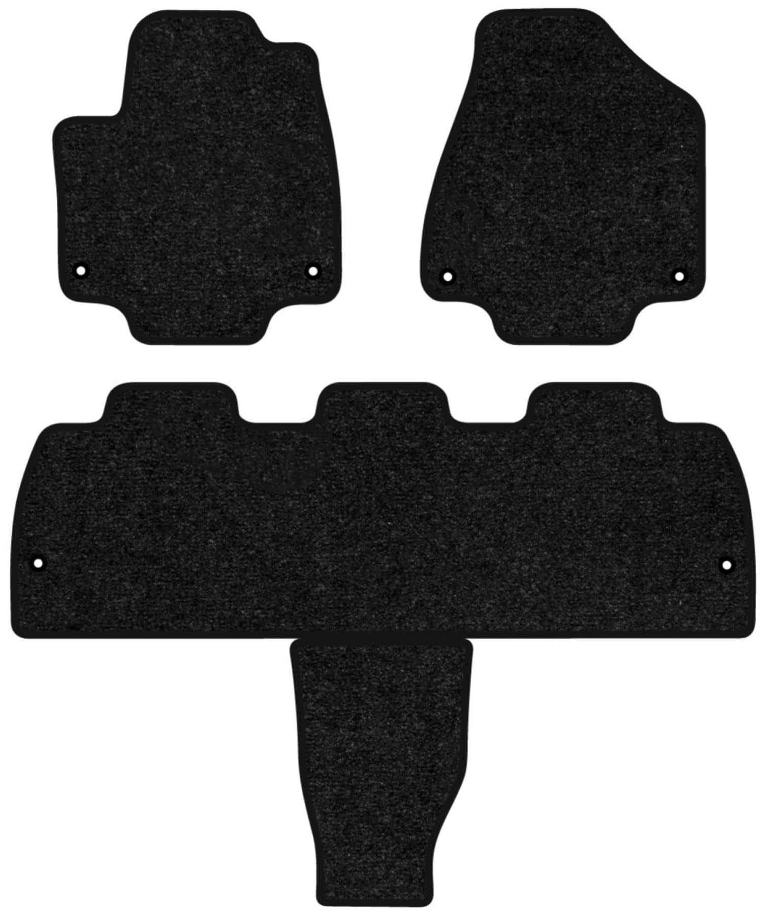 Коврики ворсовые в салон авто EVAtech Standard для Chrysler Pacifica (RU) Hybrid 2016 2 поколение Minivan USA черный кант CS43419ZG4FC6VEB