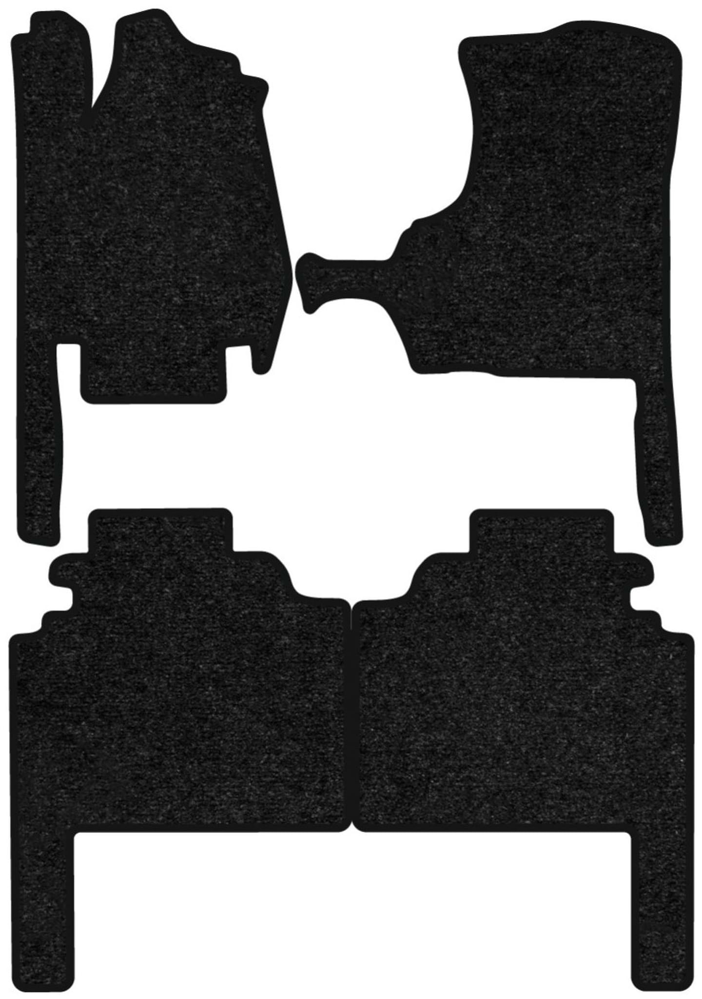 Коврики ворсовые в салон авто EVAtech Standard для Chrysler Grand Voyager (hiding seats) MT 7 seats 2001-2007 4 поколение Minivan EU черный кант CS43800PC4VEB