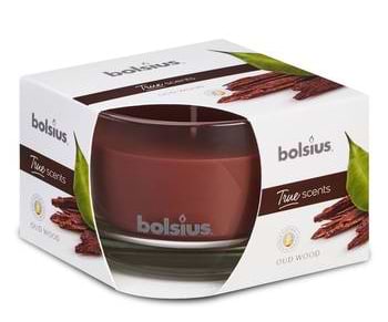 Свічка скло Bolsius ароматична 63/90 Агарове дерево (170470)