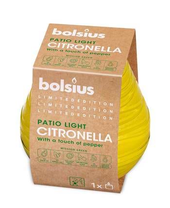 Свеча стекло Bolsius Divine Earth Patiolight 94/91мм Citronella с перцем