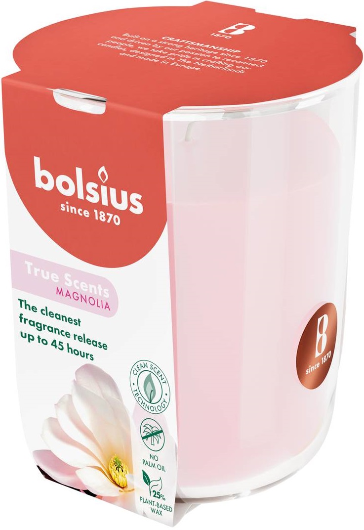 Свічка скло Bolsius TRUE SCENTS 97/85 Магнолія (940304)