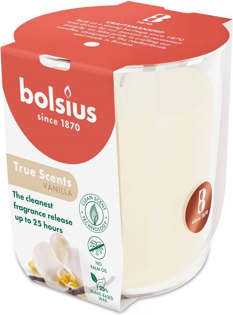 Свічка скло Bolsius TRUE SCENTS 80/73 Ваніль (930375) - Фото 1